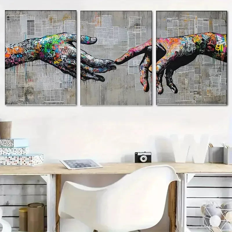 3-Piece Graffiti Inspired Framed Wall Art Set - 40x60cm Canvas Prints | High Quality Australian Made | Ready to Hang | Perfect for Living Room, Bedroom & Office Decor