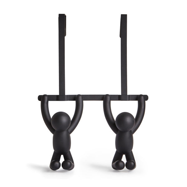Buddy Over Door Hook - Durable Hanging Organizer in Black or White - Perfect for Bathroom, Bedroom, or Closet Storage