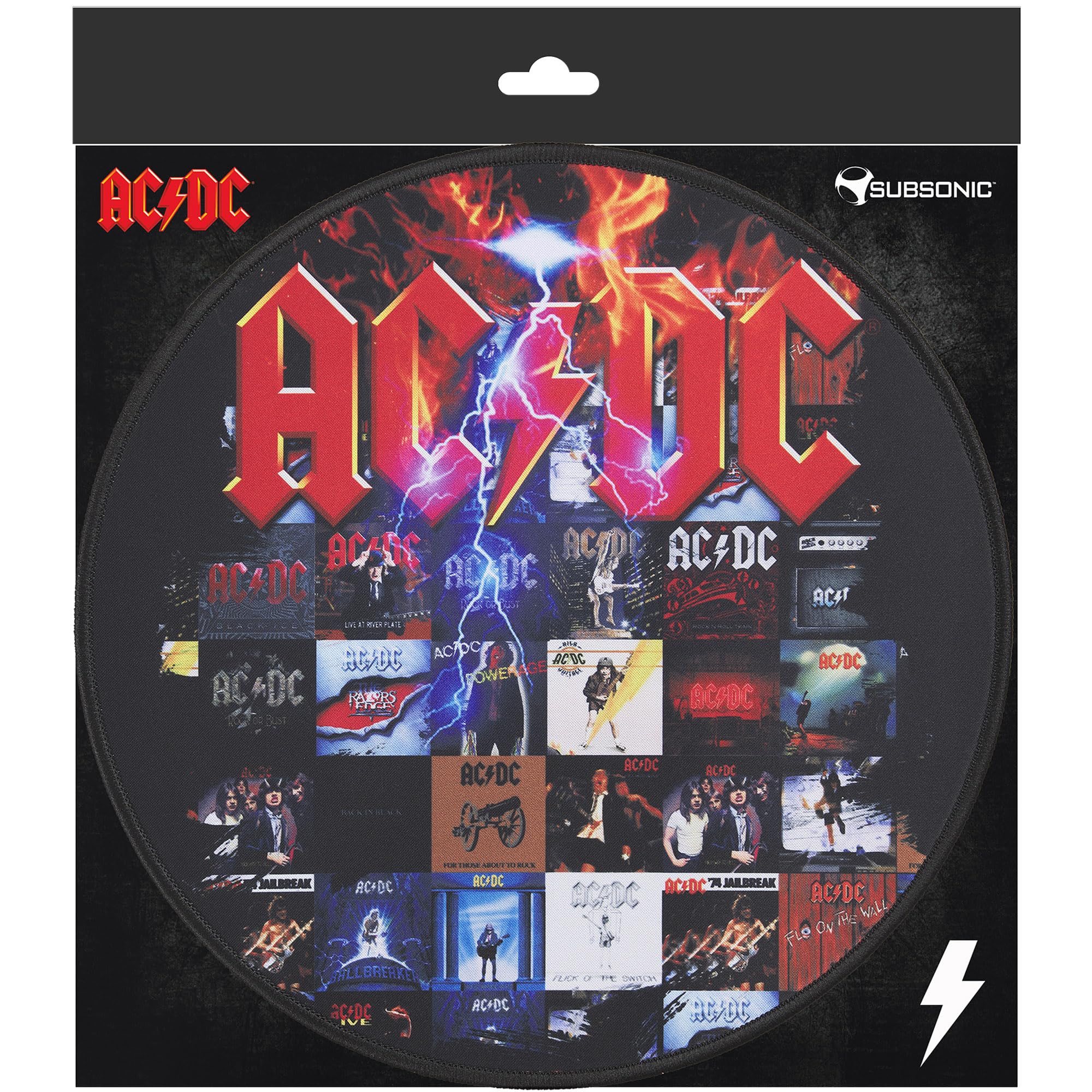 Subsonic Gaming Mouse Pad with AC/DC Design - Non-Slip RGB Mouse Mat for PC, Laptop & Office Use - Perfect for Gaming, Work & Home Setup
