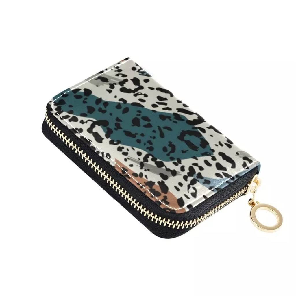 Premium Leather Credit Card Holder for Women - Slim RFID Blocking Wallet with Animal Print Design (Leopard, 12x8x2cm) | Perfect for Travel, Shopping & Everyday Use