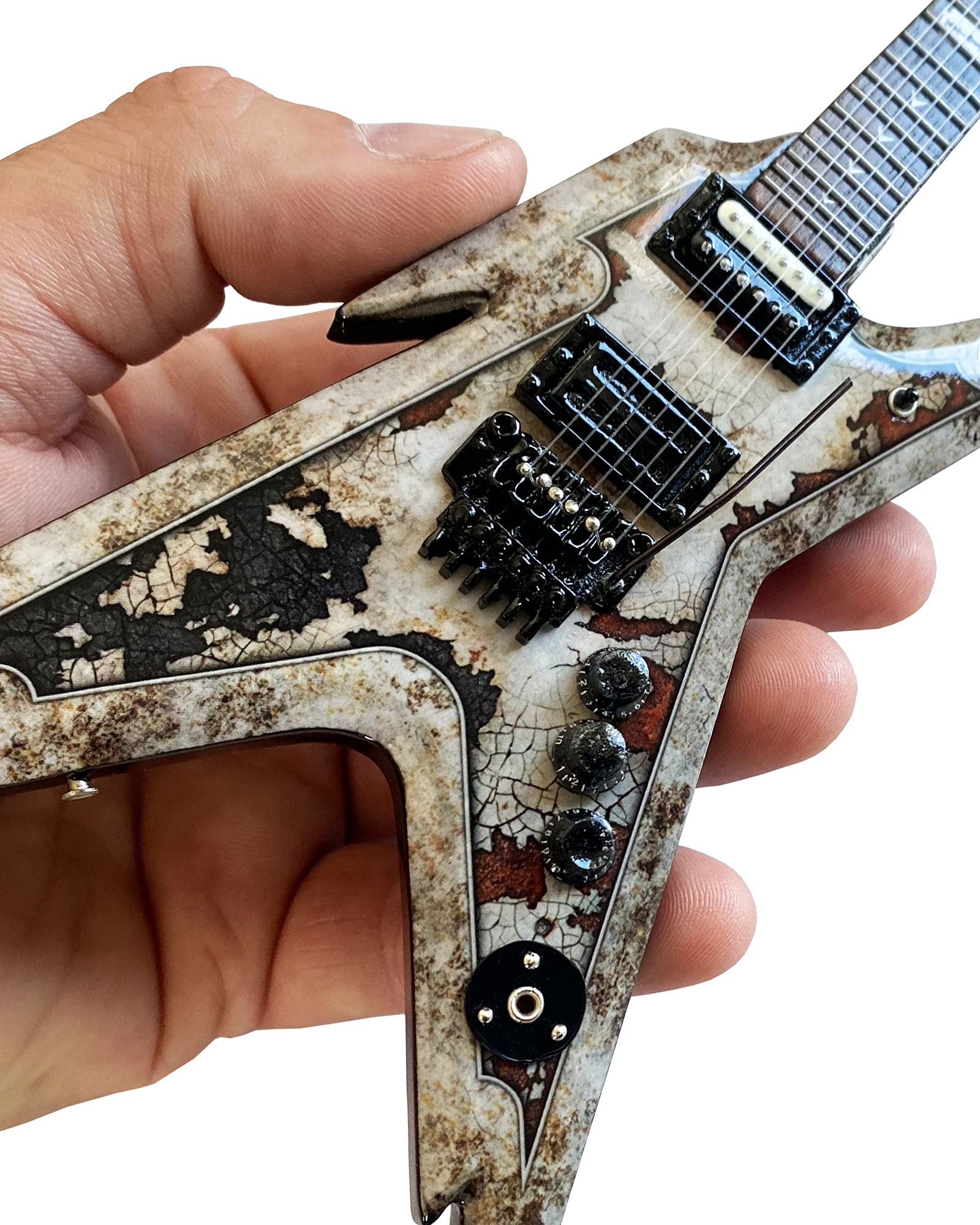 AXE HEAVEN Dimebag Darrell Dean Razorback Mini Guitar Collectible - 1:10 Scale Rust Replica for Pantera Fans | Perfect for Music Memorabilia Display, Rock Collector's Shelf & Metalhead Gift