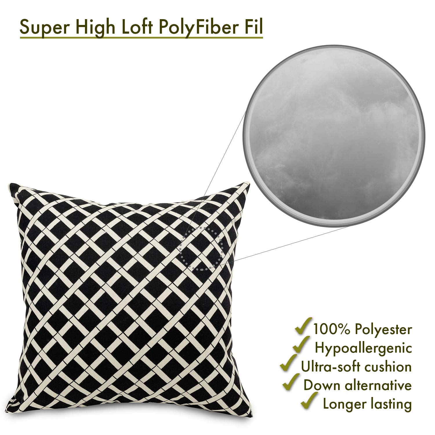 Premium Black Bamboo Pillow for Neck Support - Large Size, Hypoallergenic & Breathable - Perfect for Side Sleepers, Back Pain Relief & Home Comfort