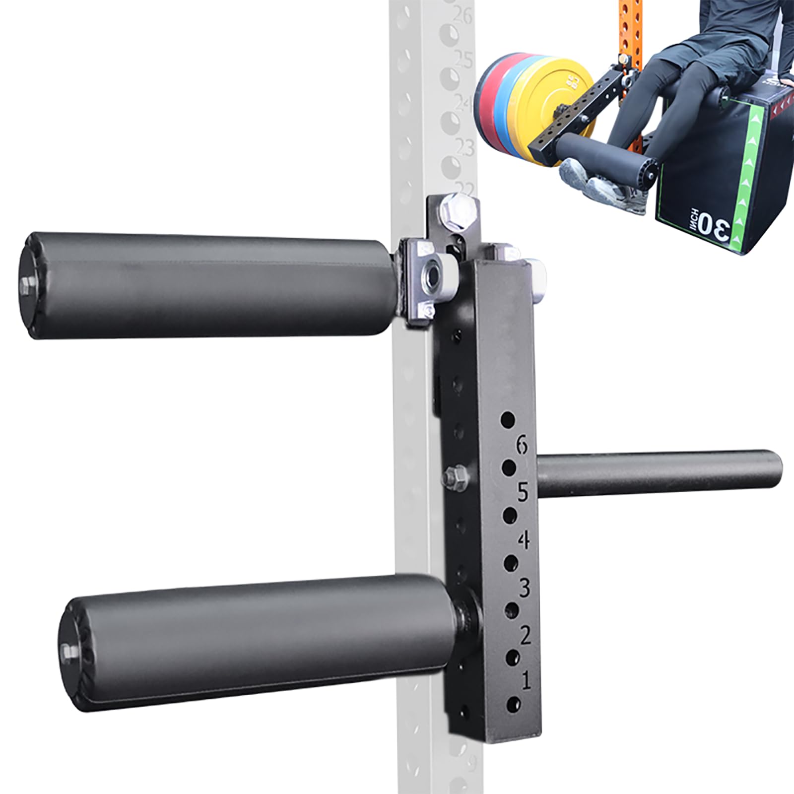 Leg Extension Rack Attachment - Adjustable Leg Curl & Extension Machine for Squat Rack - Strengthen & Tone Legs - Perfect for Home Gym & Strength Training Workouts