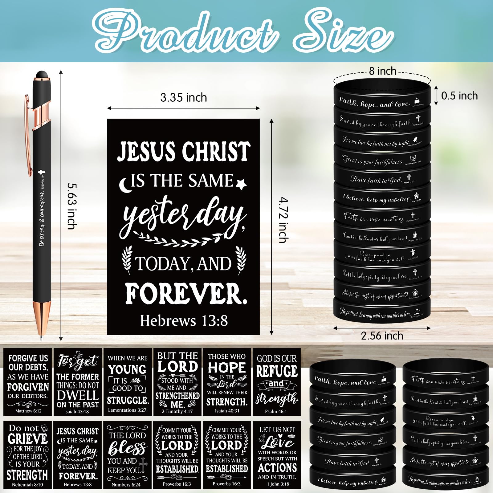 72 Pcs Christian Gift Set - Bible Notebooks, Pens & Bracelets for Women & Men | Office & School Supplies