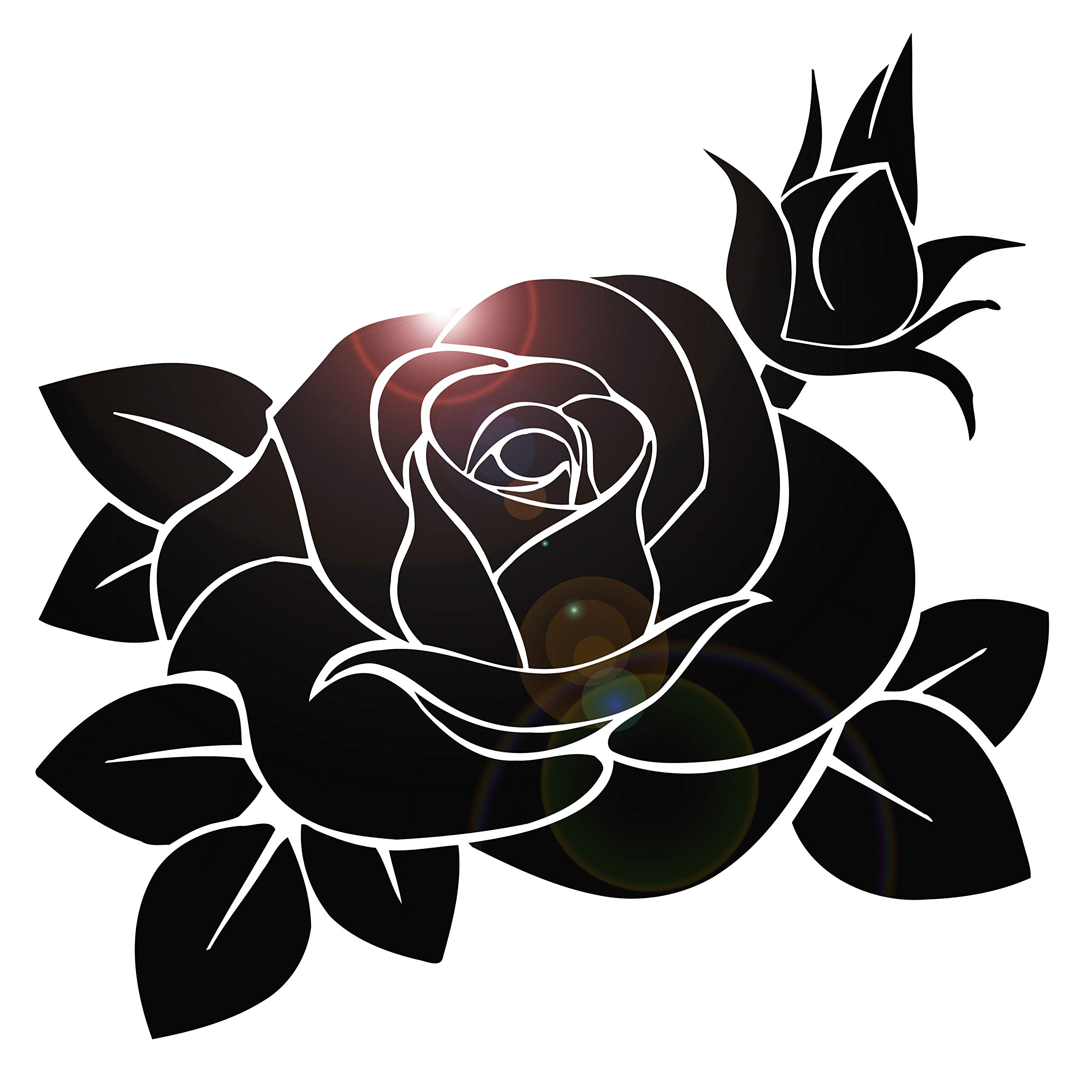 Black Rose Flower Vinyl Wall Decal Stickers - Elegant Bedroom Decor for Home & Living Room | Perfect for DIY Wall Art, Nursery, and Office Decoration