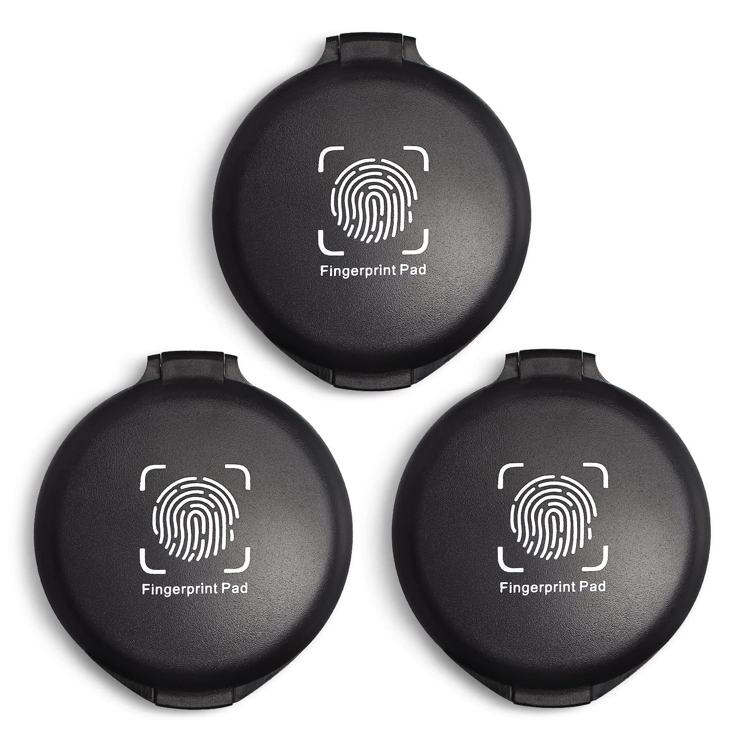 3 Pack Black Fingerprint Ink Pad for Notary, Security ID & Law Enforcement - Thumbprint Stamp Pad for Identification Cards, Documents & Official Use