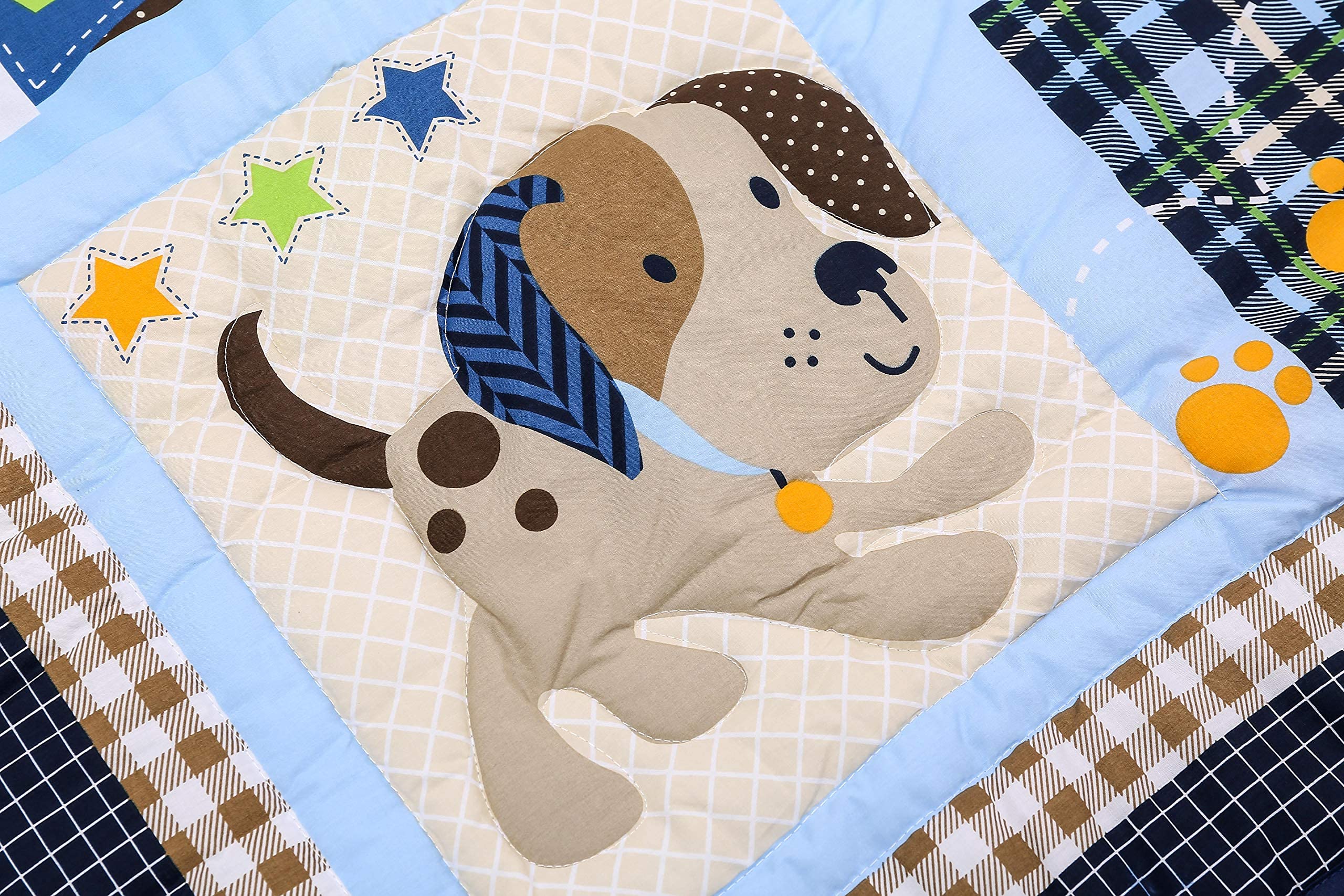 Brandream 5-Piece Baby Boy Crib Bedding Set - Sport Champ Dogs Theme | Soft & Breathable Nursery Bedding for Newborns & Toddlers | Perfect for Nursery Decor, Baby Showers & Gift Giving