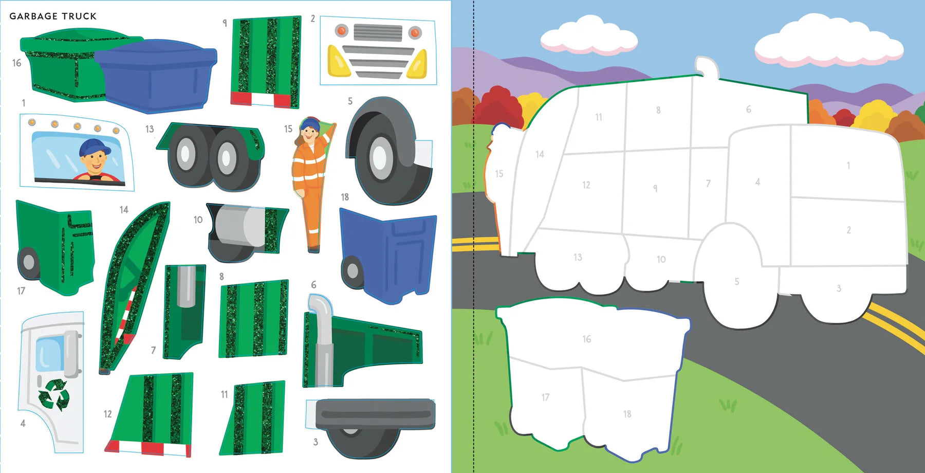 Color By Sticker Trucks & Trains - Reusable Sticker Book for Kids, Fun Educational Activity for Toddlers & Preschoolers - Perfect for Travel, Road Trips & Quiet Time Play