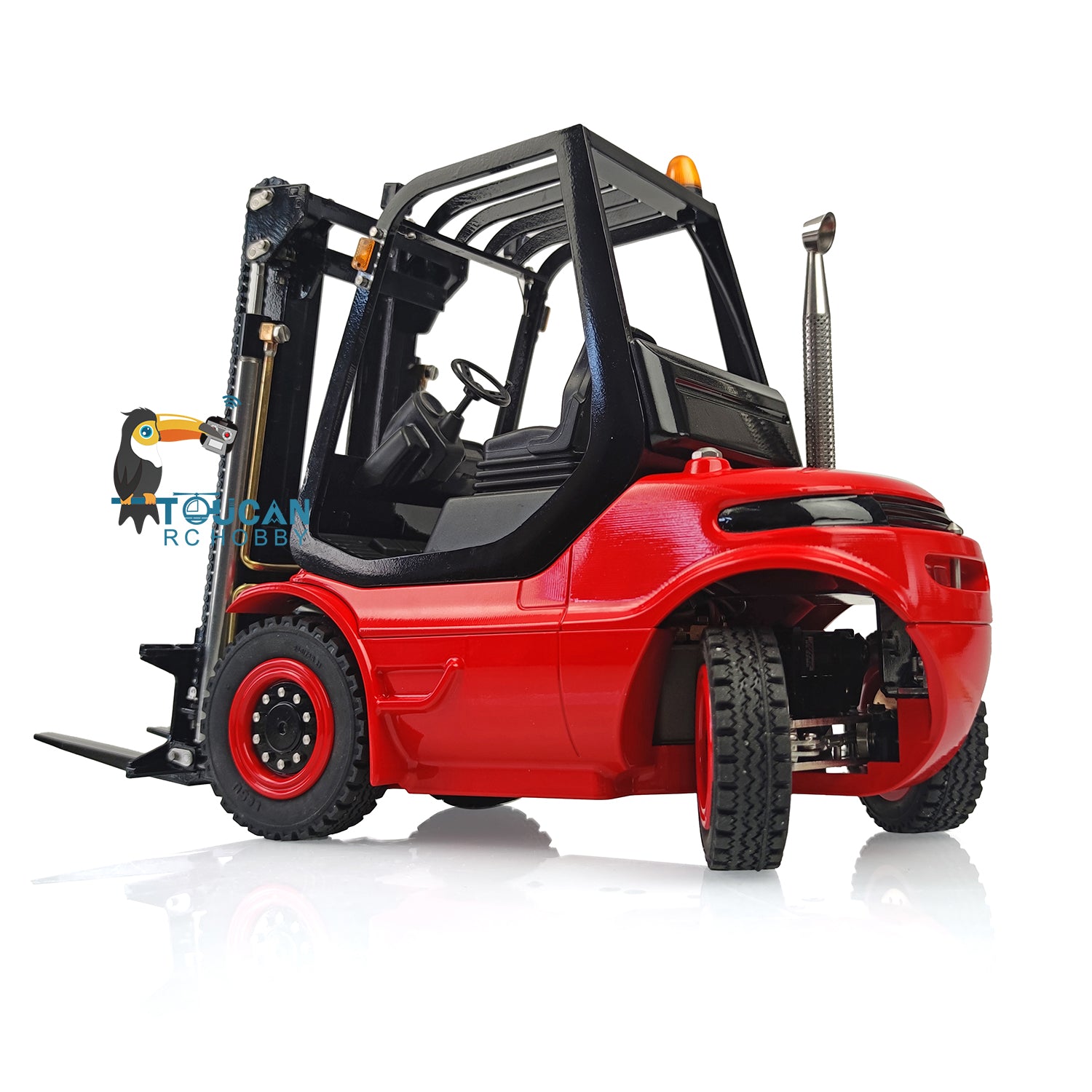 LESU 1/14 Scale RC Hydraulic Forklift Truck with ESC, Motor, Light & Sound System - Metal Wheels & Toolbox for Construction Site Simulation and Industrial Model Collection
