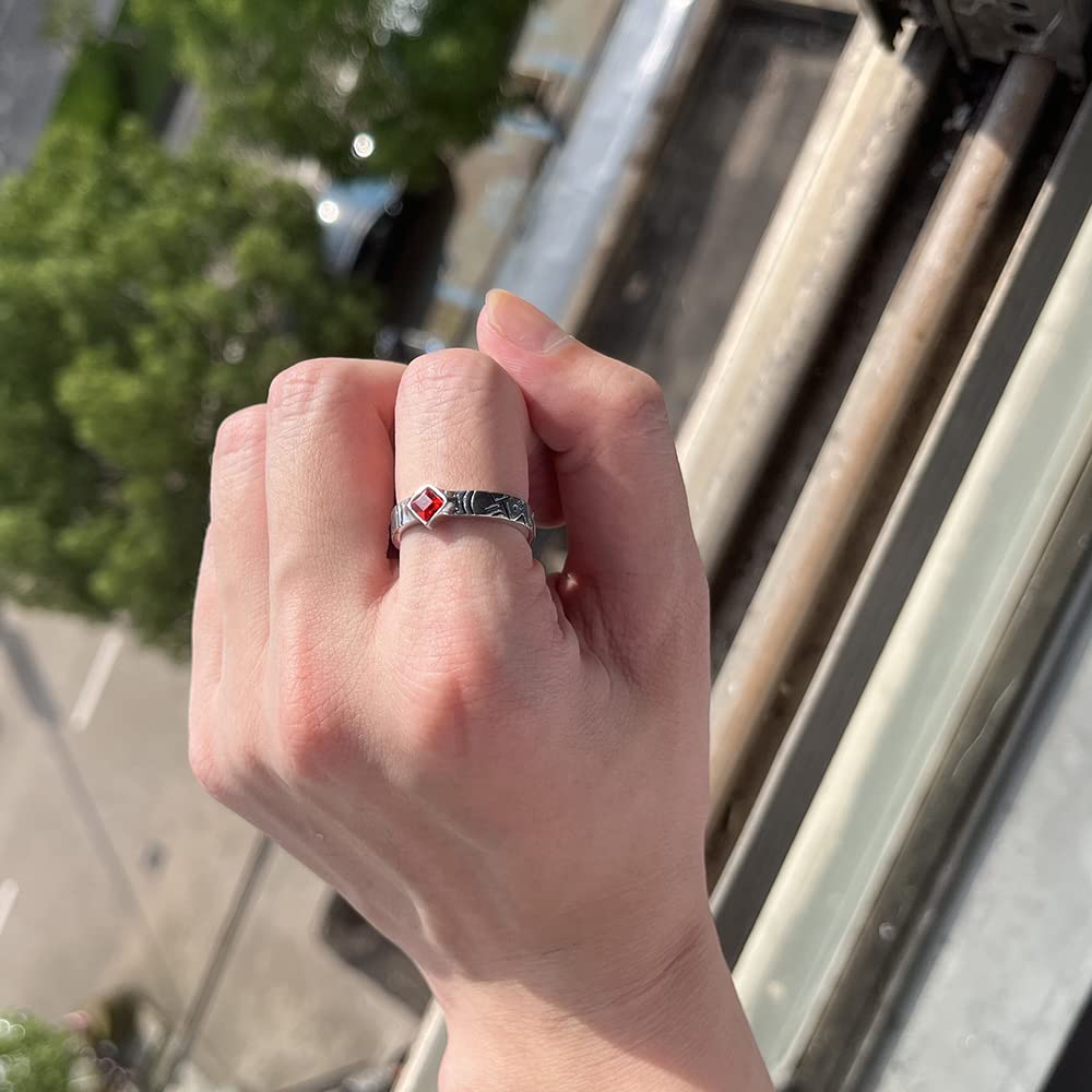 Tanjiro Cosplay Anime Adjustable Open Ring - Demon Slayer Manga Jewelry for Women & Girls | Perfect for Cosplay, Halloween, and Anime Conventions