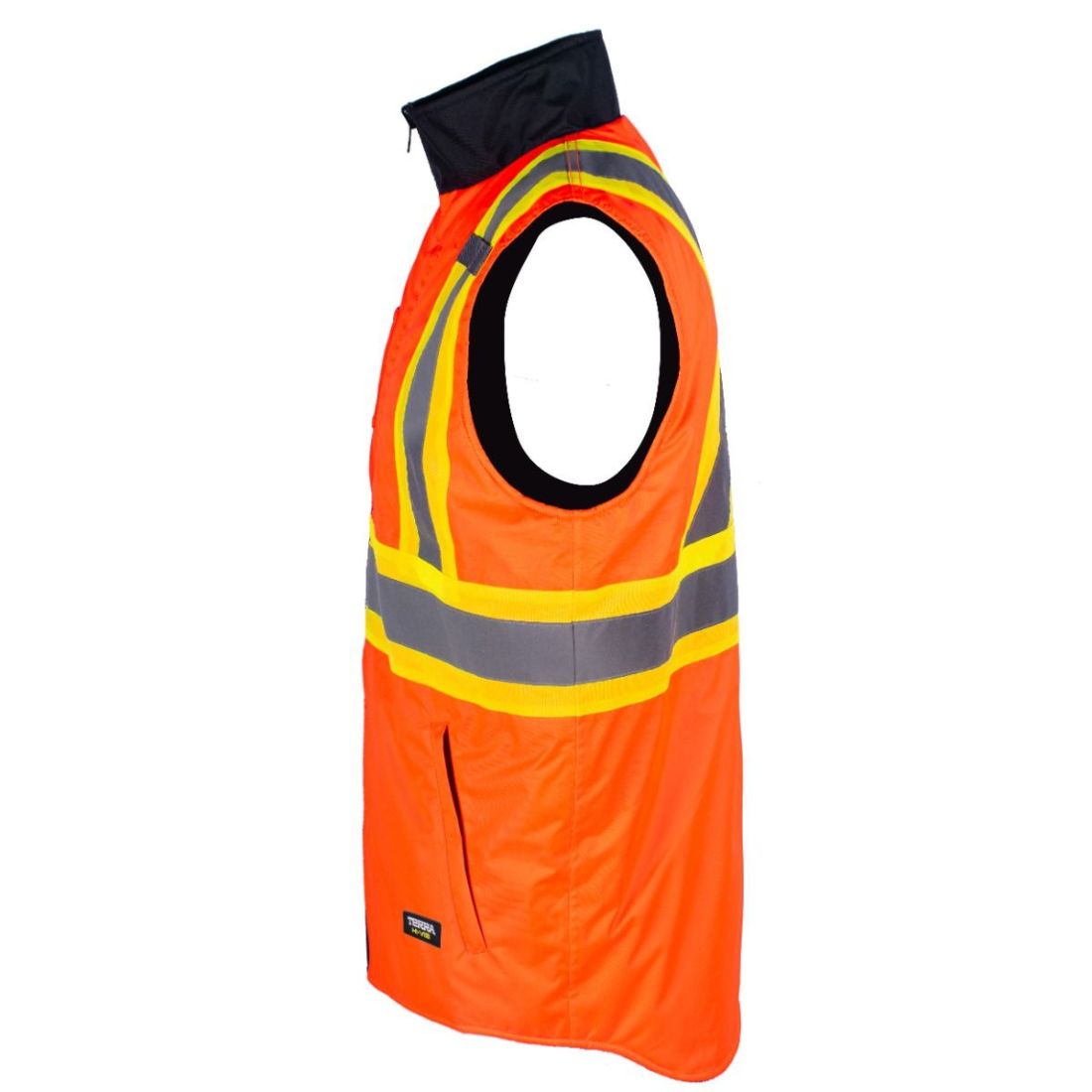 Terra Men's High Visibility Insulated Reversible Safety Vest 116625 - Warm Workwear for Construction, Road Workers & Outdoor Winter Activities