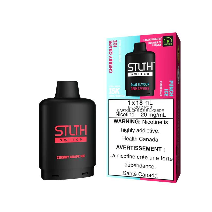 Cherry Grape Ice & Punch Ice STLTH Switch 15K Disposable Vape - Refreshing Fruit Flavors for All-Day Vaping | Perfect for Travel, Work, and Relaxation