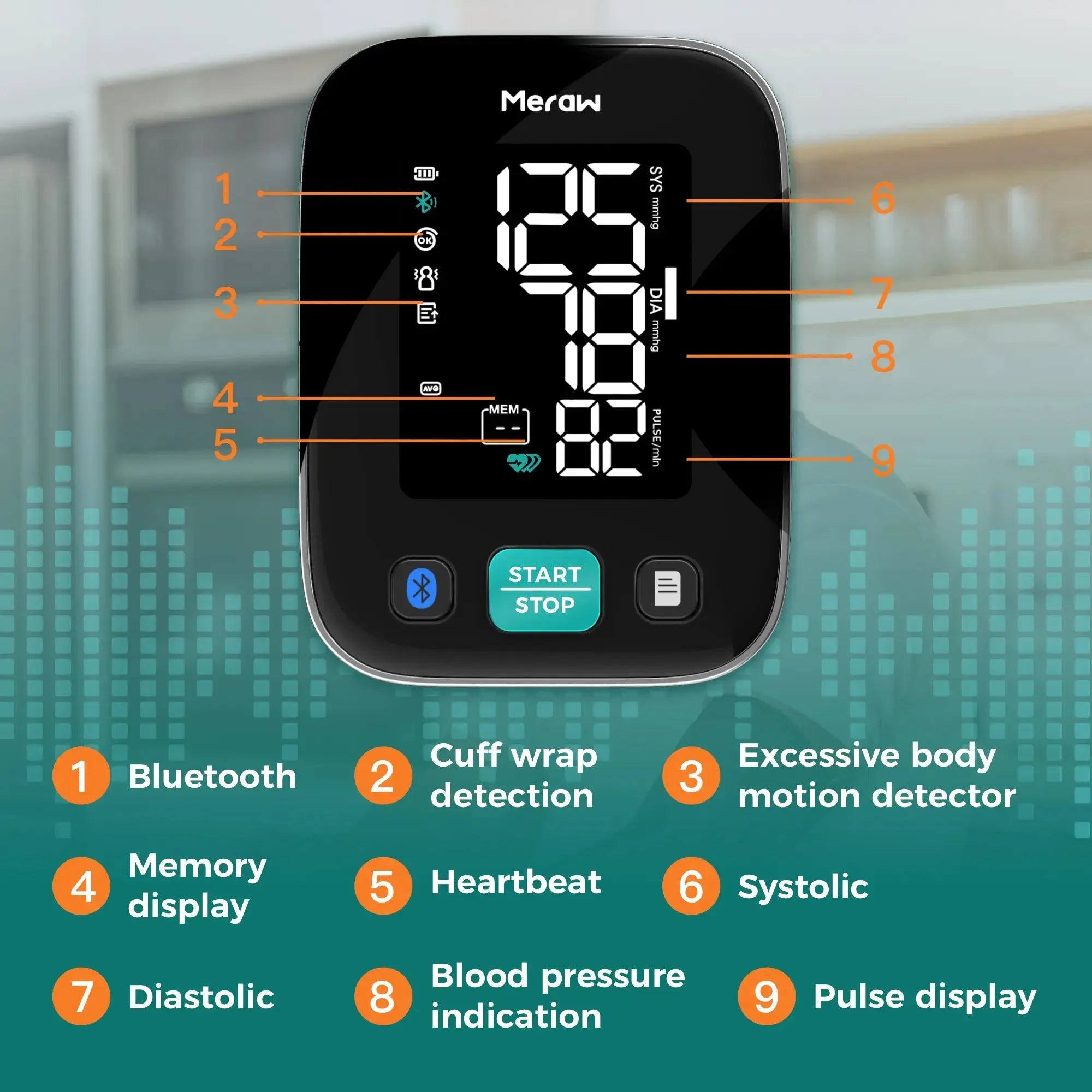 Wireless Bluetooth Blood Pressure Monitor with Cedar Wood Design - Accurate & Portable for Home Use, Travel, and Health Tracking