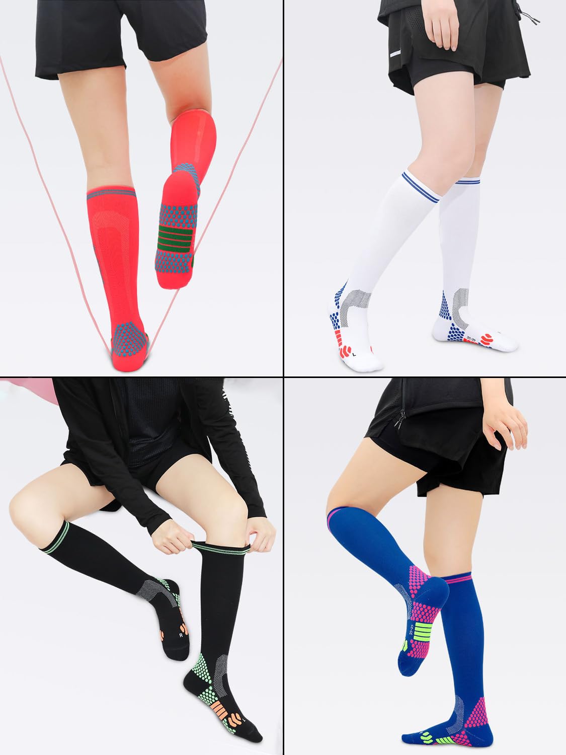 Anti-Slip Soccer Socks - Non-Skid Long Compression Knee Socks for Men & Women - Breathable Football Grip Socks for Sports & Training - Perfect for Soccer, Running, and Gym Workouts
