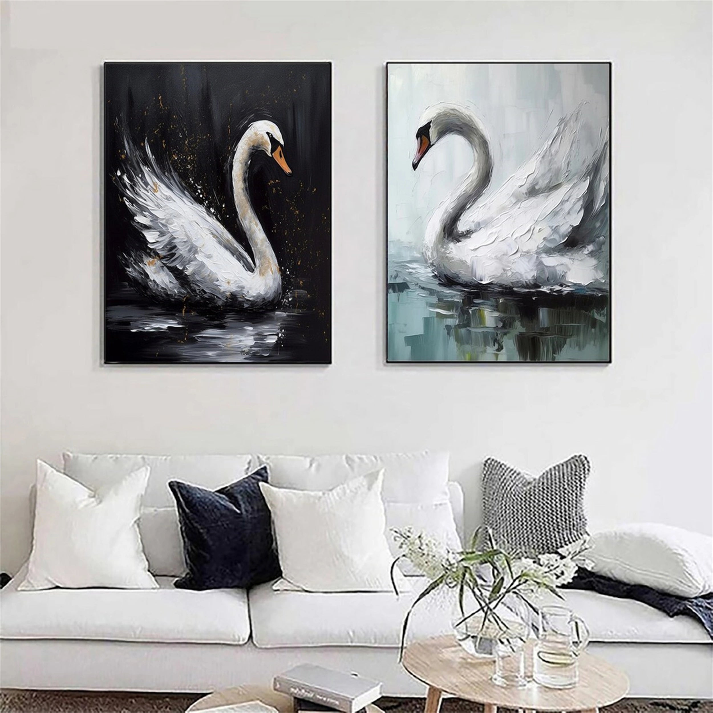 Minimalist Zen Canvas Paintings Set of 2 - Abstract Wall Art Decor for Living Room, Bedroom & Office #MZ065