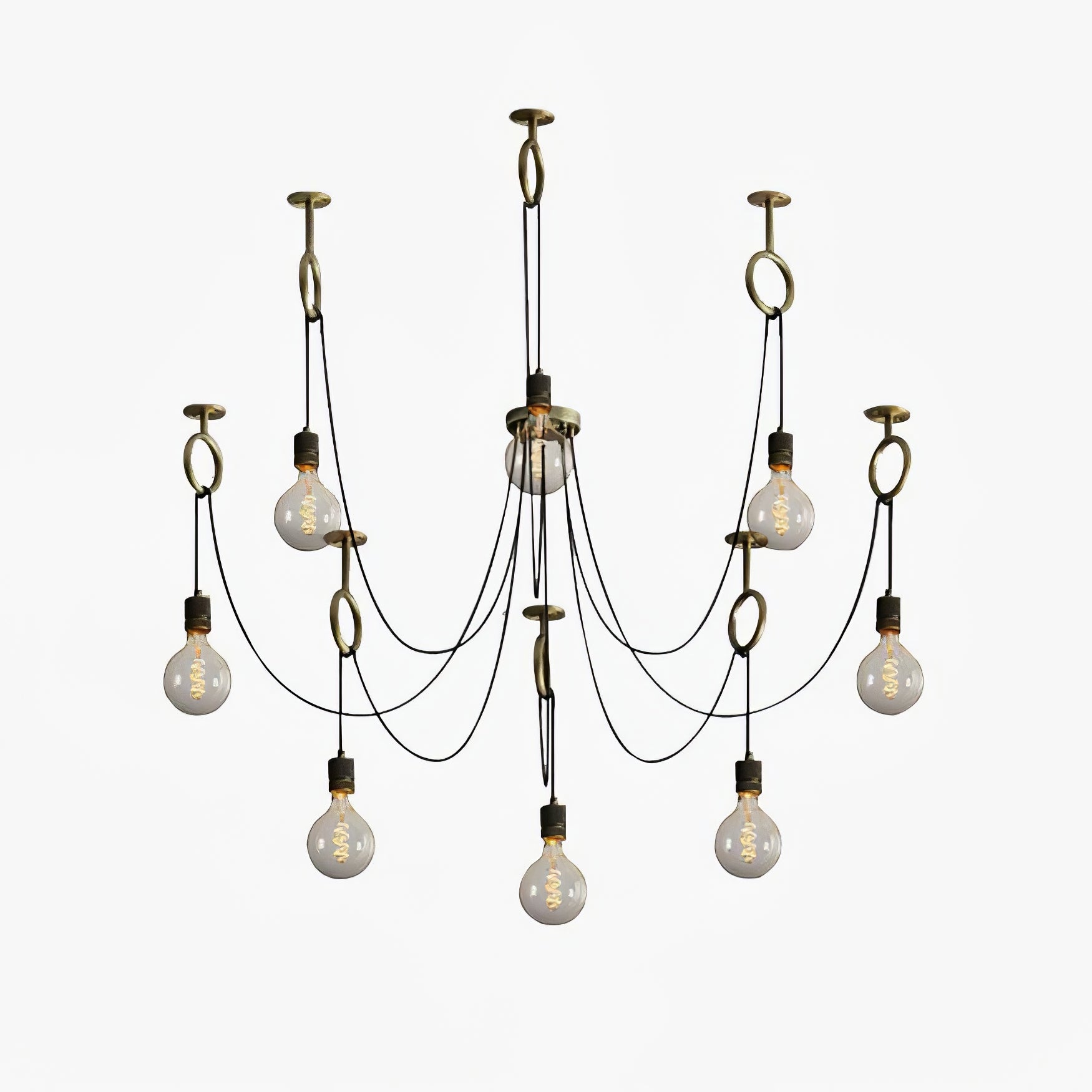 Industrial Spider Chandelier - Modern Black Iron Web Design Ceiling Light Fixture for Dining Room, Living Room & Bedroom Decor