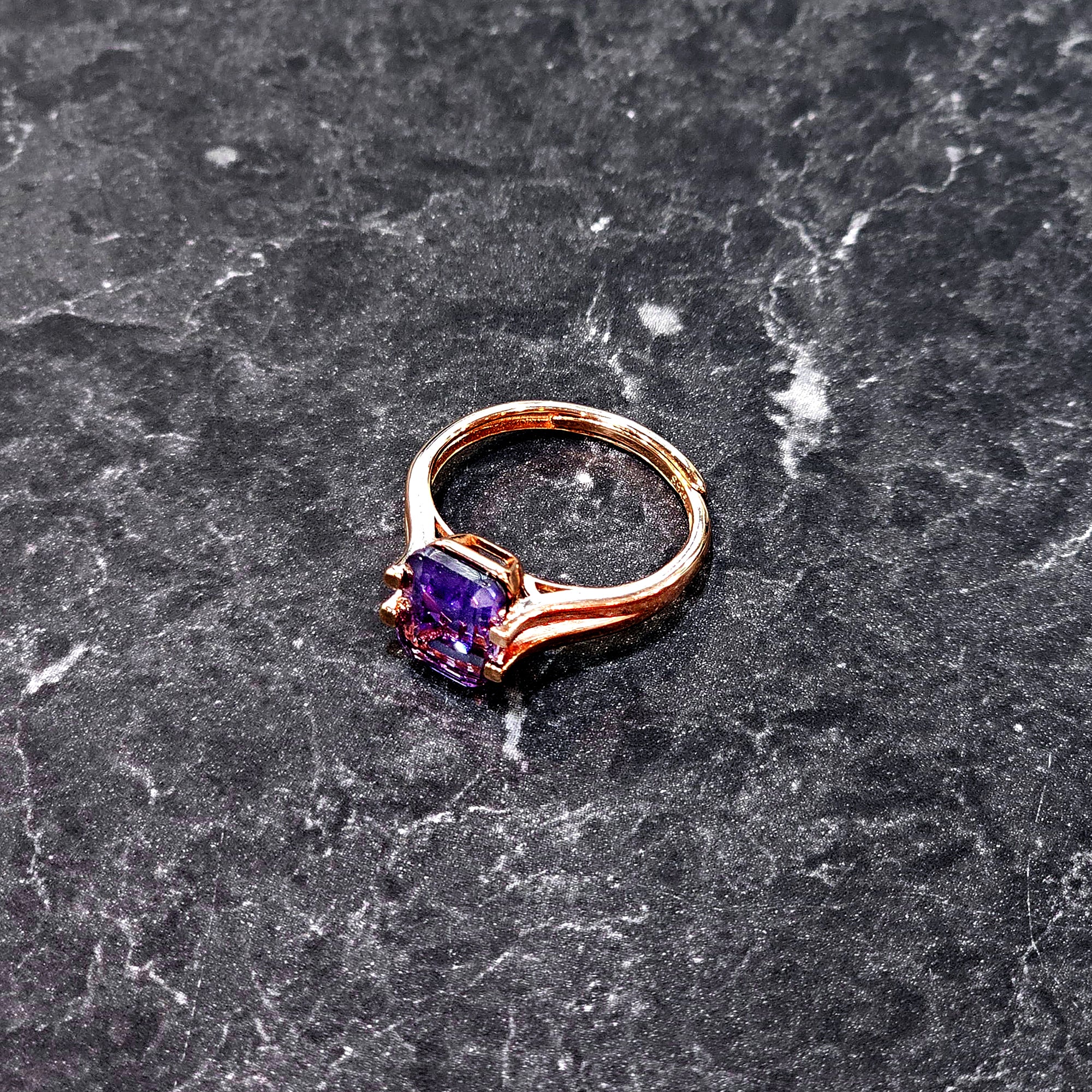 AG Collective Violet Crown Ring – Sterling Silver Adjustable Statement Ring for Women, Perfect for Weddings, Parties & Everyday Elegance