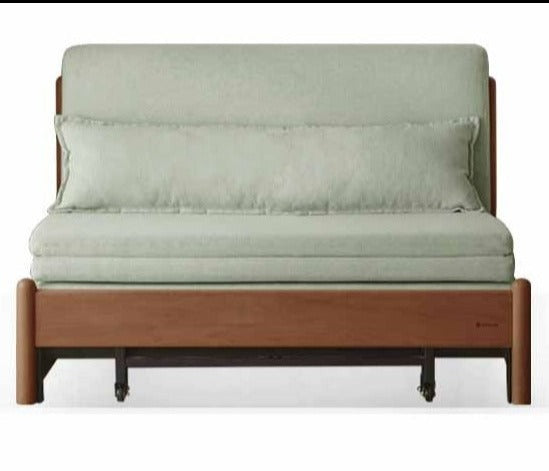 Solid Beech Wood Sofa Bed - Convertible Sleeper Sofa for Small Spaces, Guest Room & Living Room - Comfortable & Space-Saving Furniture