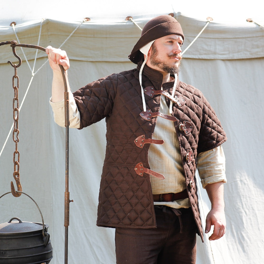 Medieval Gambeson Armor - Donnergrund Brown Historical Reenactment Costume for LARP, Cosplay & Renaissance Fairs