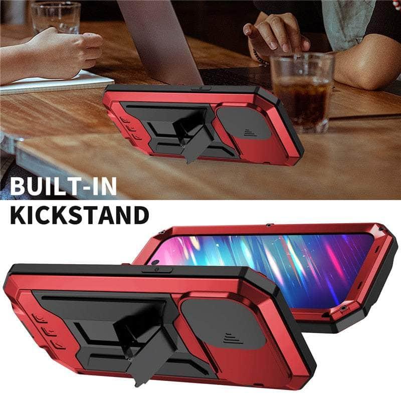 iPhone 15 Rugged Shockproof Case with Full Body Protection - Heavy Duty Metal Armor Cover for Outdoor, Work & Extreme Sports