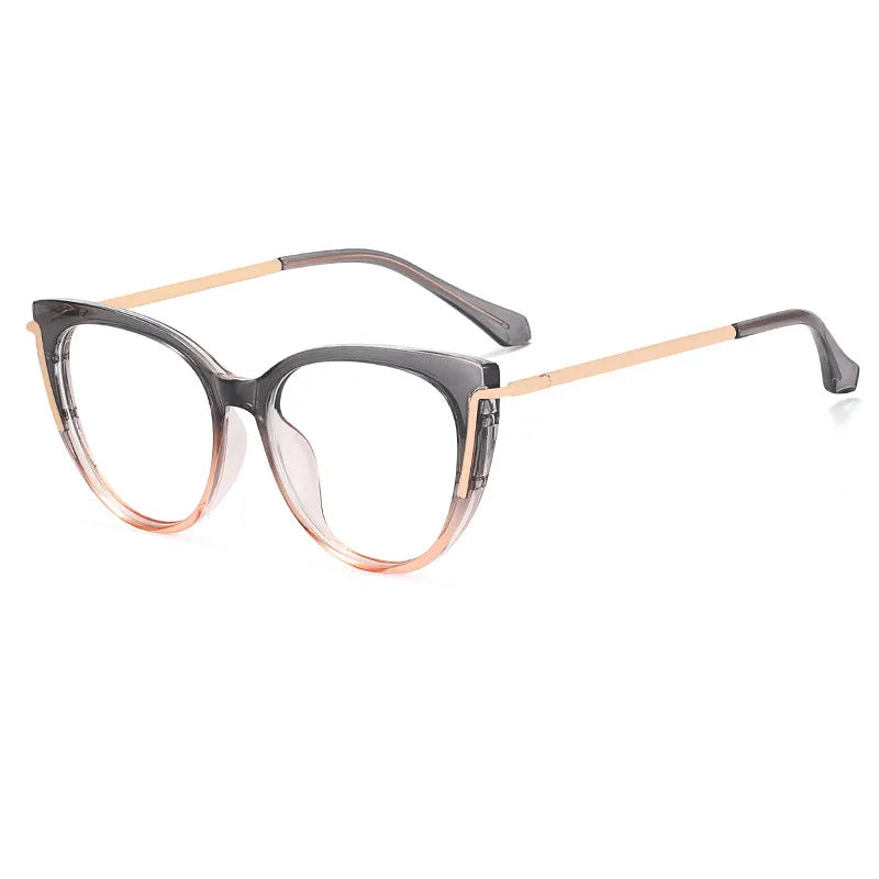 CCspace Women's Full Rim Cat Eye Titanium Eyeglasses Frame 56963 - Lightweight & Durable Glasses for Work, Reading & Fashion