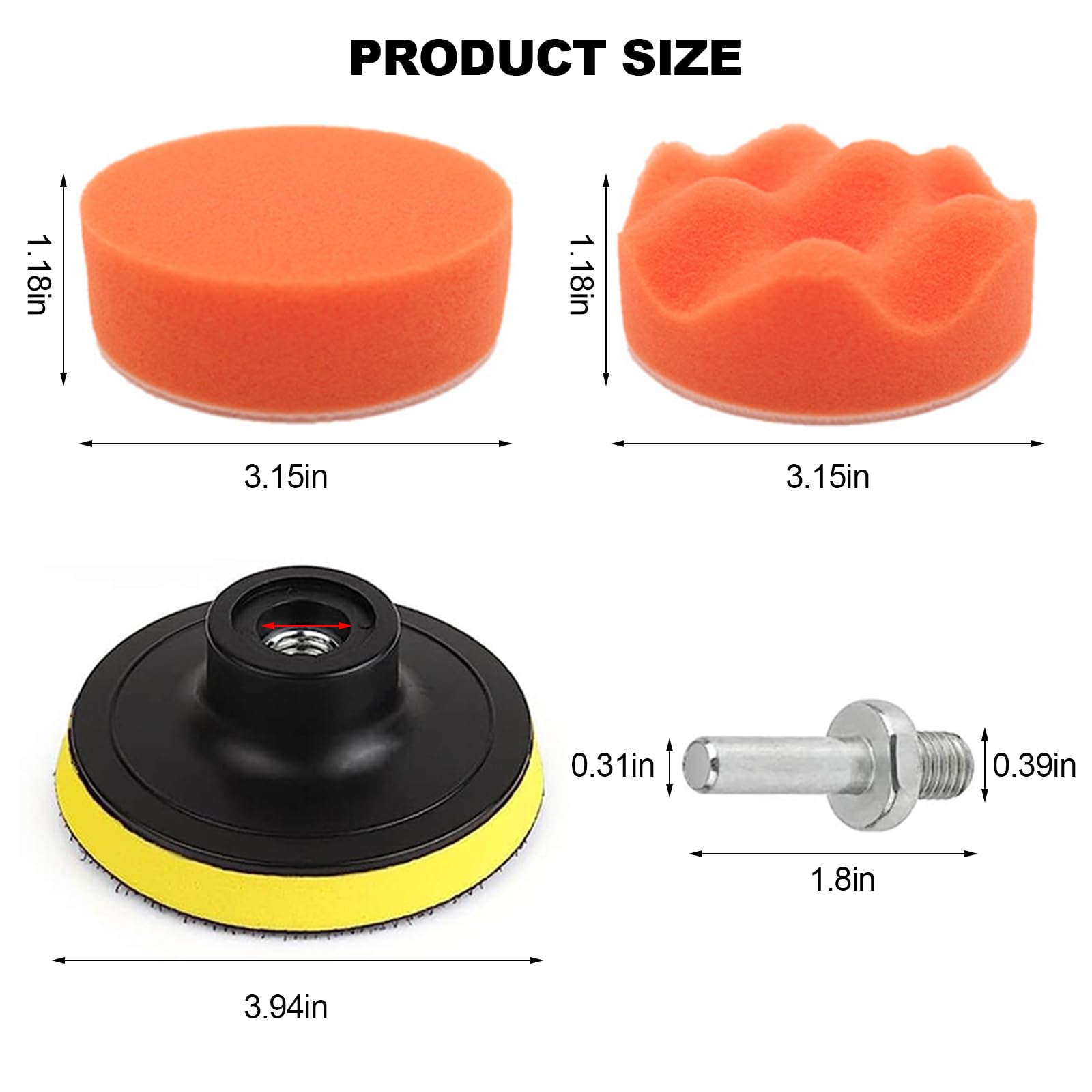 22 Pcs 3 Inch Car Polishing Pads Kit - Sponge Buffing Pads for Drill & Car Buffer - Perfect for Car Detailing, Waxing & Sealing Glaze - Ideal for DIY Auto Detailing, Professional Car Care & Vehicle Restoration