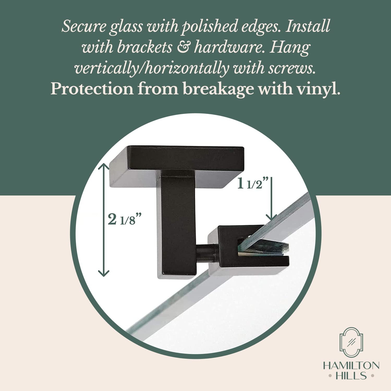 Hamilton Hills Frameless Wall-Mounted Vanity Mirror - Adjustable Rectangle Bathroom Mirror with Brushed Gold Brackets - 30x40 Inch Tilting Pivoting Mirror for Modern Decor - Perfect for Makeup, Shaving & Home Spa Setup