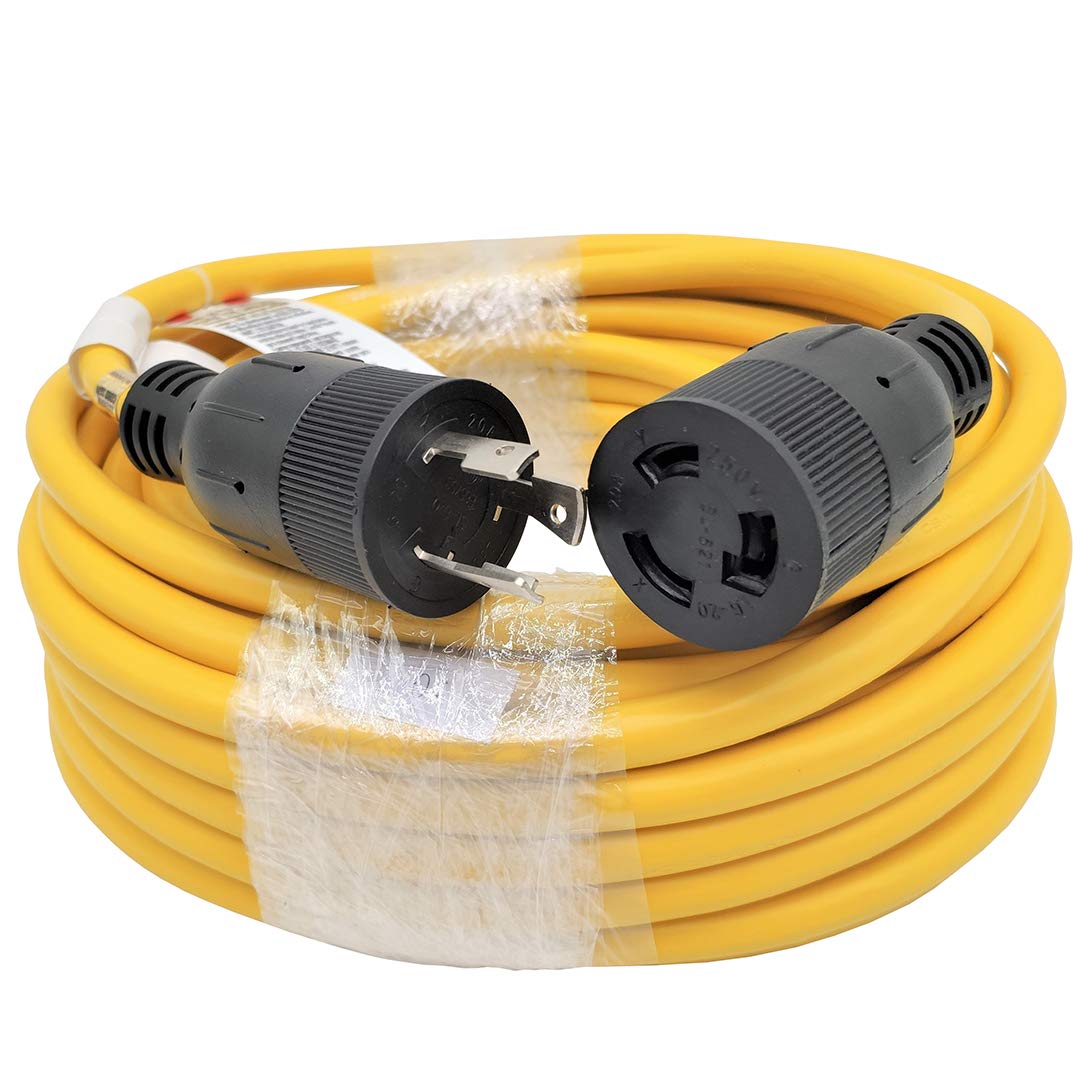 Parkworld NEMA L6-20 Heavy Duty Extension Cord - 20 AMP, 250V, 5000W, 50FT Locking 3-Prong Power Cable for Industrial Equipment, Workshop Tools & Outdoor Power Supply