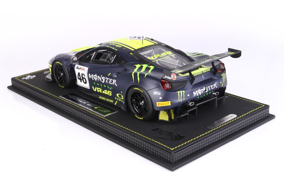BBR Models 1:18 Scale Ferrari 488 GT3 Diecast Car - Valentino Rossi Team Kessel Racing Replica - Perfect for Collectors, Display, and Racing Enthusiasts