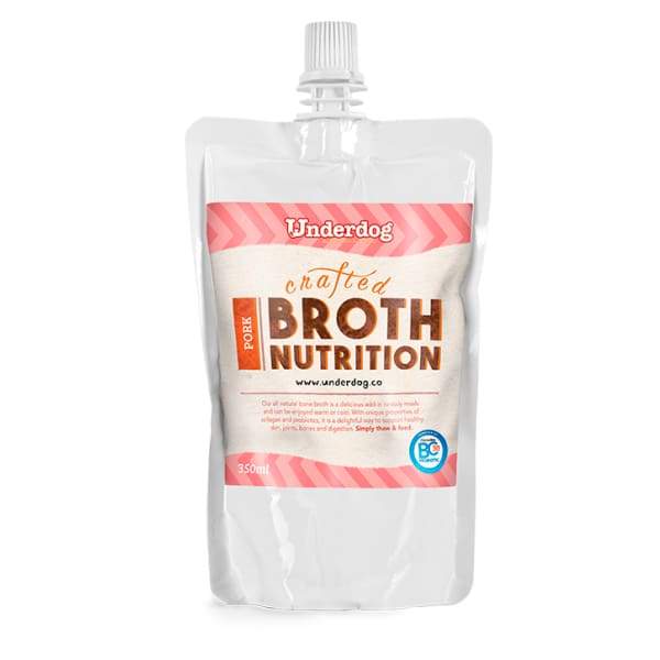 Premium Underdog Frozen Pork Bone Broth for Dogs - 350ml | Nutrient-Rich Liquid Supplement for Joint Health & Digestion | Perfect for Senior Dogs, Post-Surgery Recovery & Picky Eaters