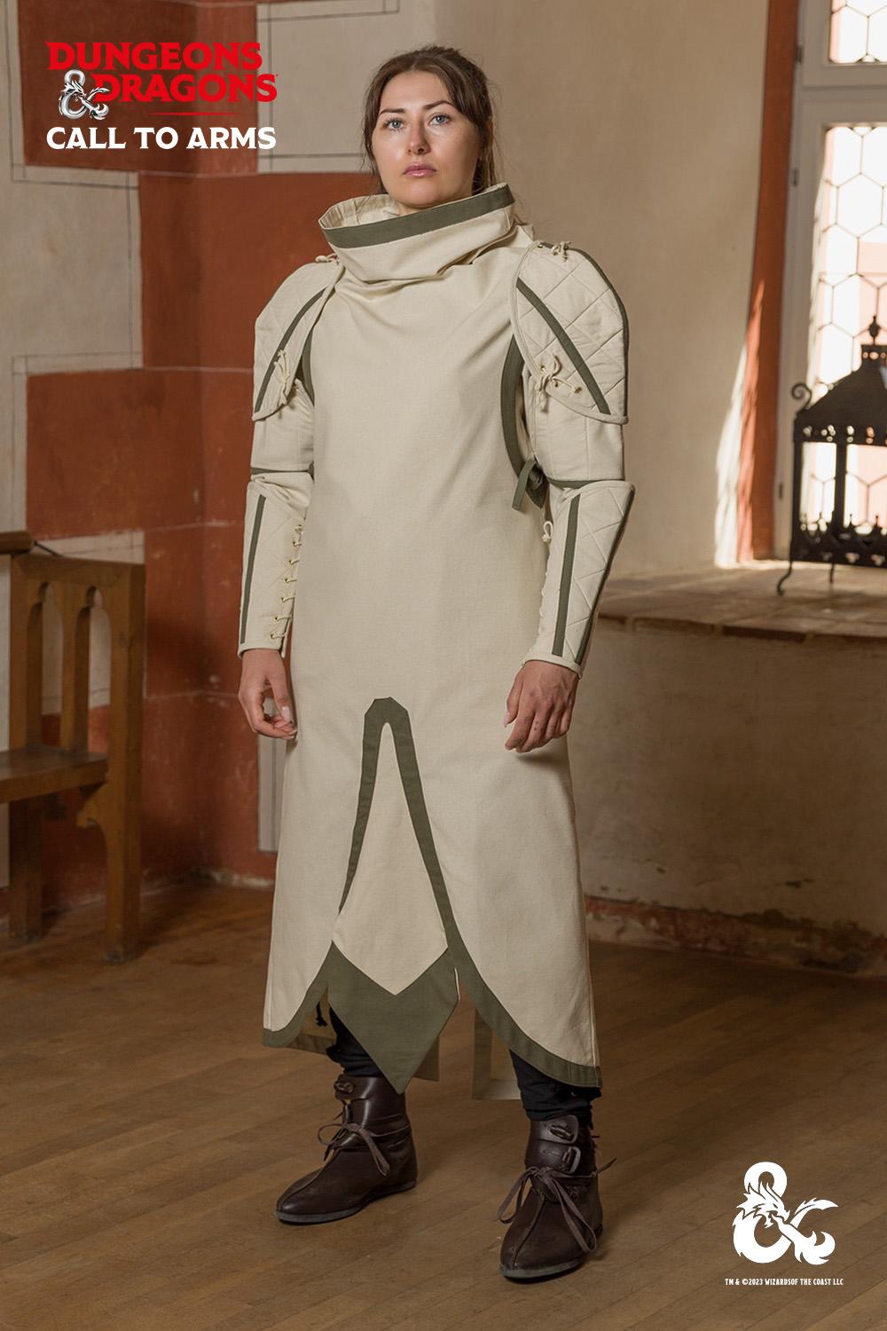Dungeons & Dragons Cleric Costume Set - Natural/Seaweed Color - Perfect for Cosplay, LARP, and Fantasy Role-Playing Games