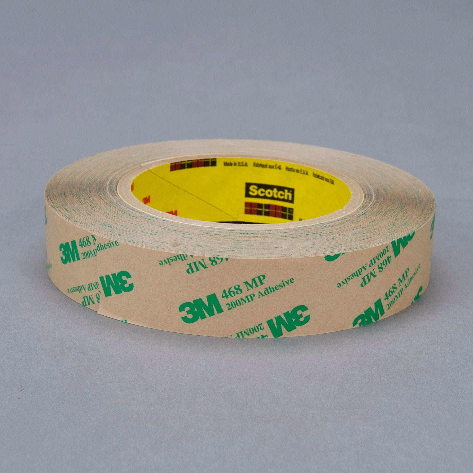 3M Adhesive Transfer Tape 468MP - Clear Double Sided Tape, 1 Inch x 60 Yards, 5 Mil Thick - Strong Bonding for Crafts, Signage & DIY Projects