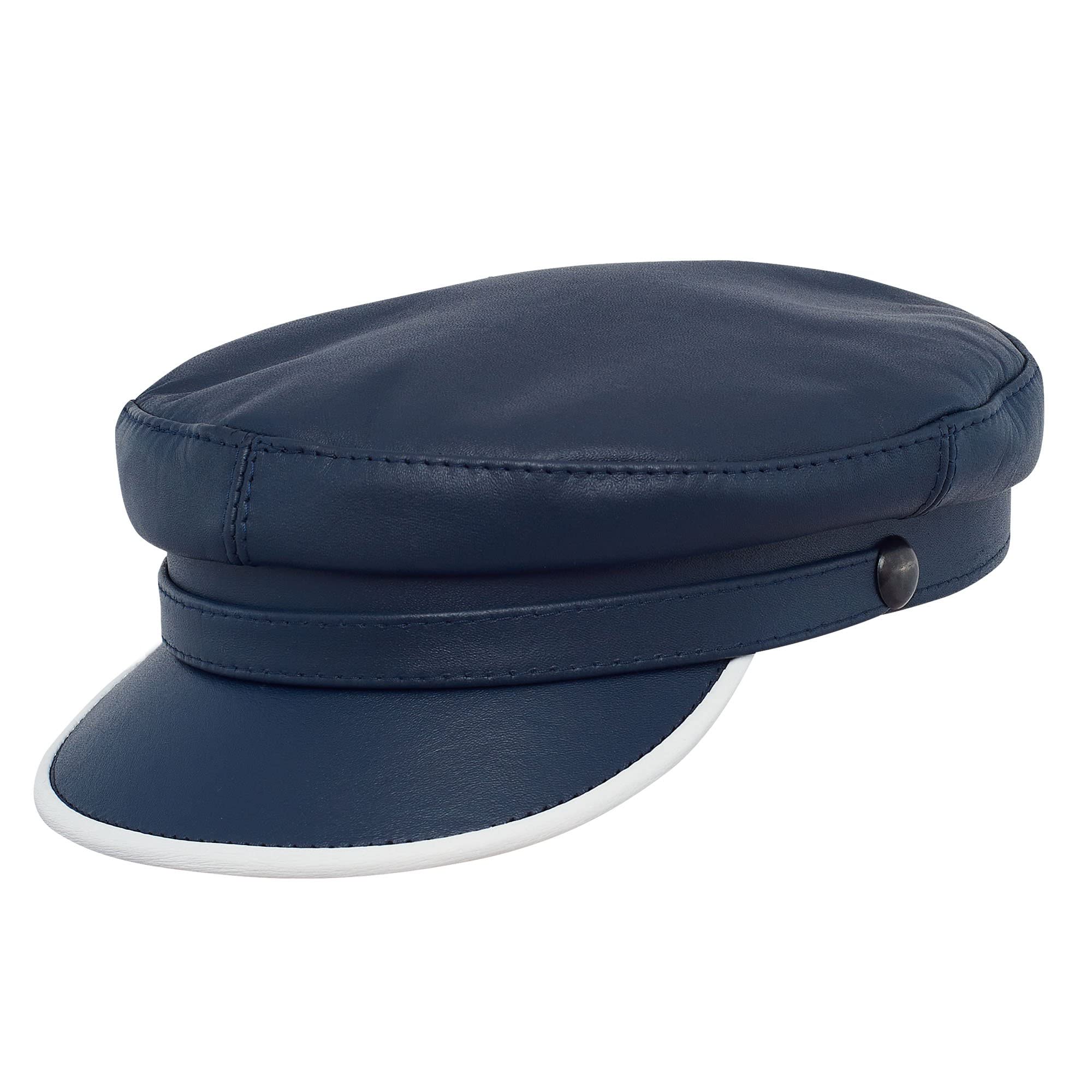 Sterkowski Genuine Leather Trawler Hat for Men - Waterproof Fishing Cap with UPF Sun Protection - Perfect for Outdoor Activities, Boating, and Casual Wear
