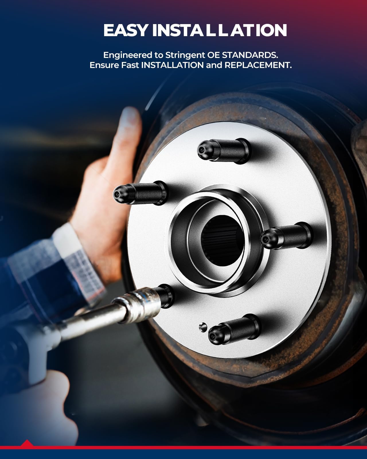 KAX 515096 Front Wheel Bearing and Hub Assembly - Compatible with 2007-2013 Chevy Tahoe, 2008-2013 Chevy Silverado 1500, 2007-2013 GMC Sierra 1500 (6 Lug w/ABS) - Durable Replacement for Smooth & Safe Driving
