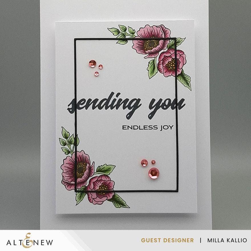 Cornered Blooms Stamp Set - Floral Scrapbooking Stamps for Card Making, DIY Crafts, and Journaling - Perfect for Handmade Greeting Cards and Scrapbook Projects