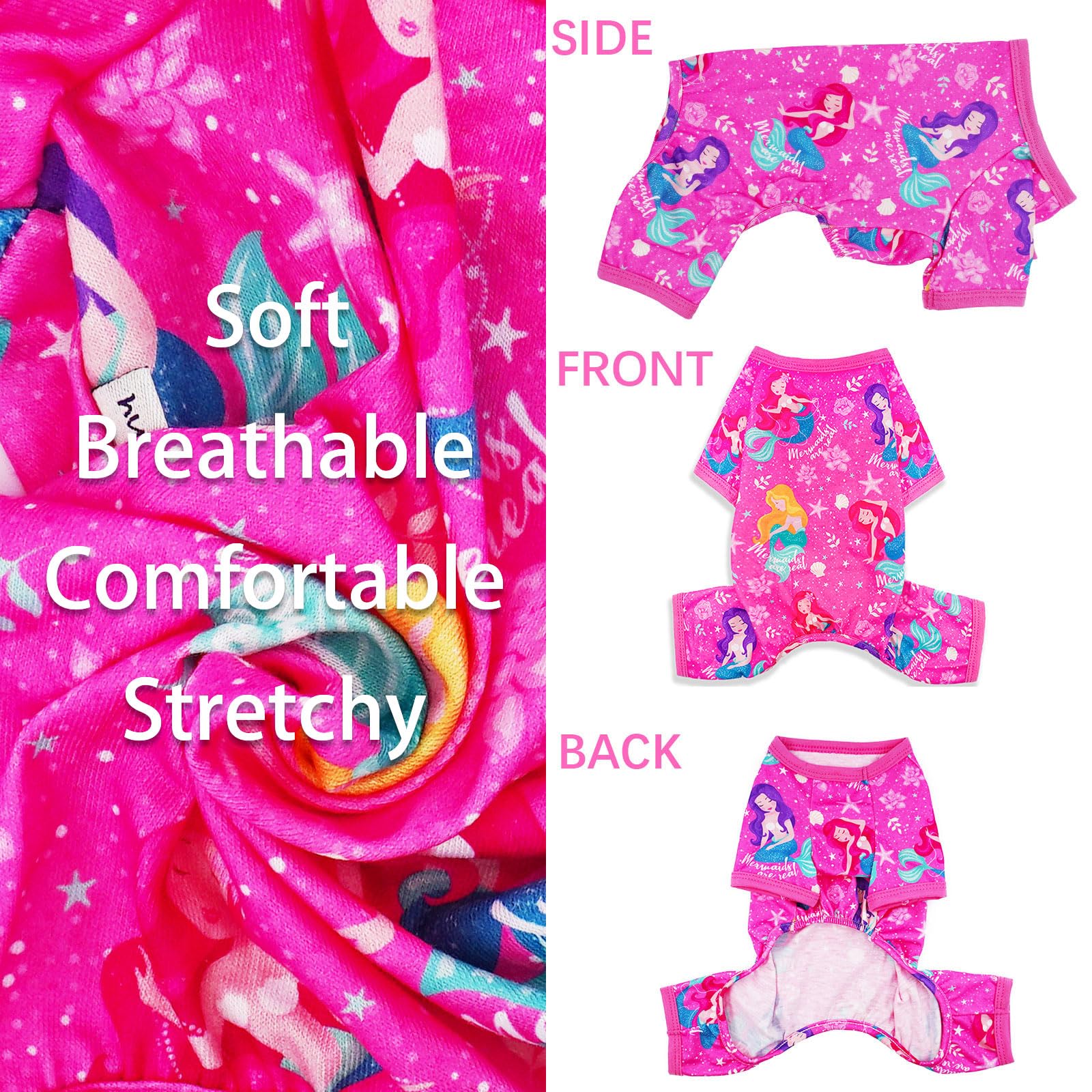 Small Dog Pajamas - Soft & Stretchy Puppy Clothes for Summer - Cute Dog Pjs for Small Breed Dogs (Girl & Boy) - Perfect for Indoor Lounging, Sleepwear & Photo Shoots