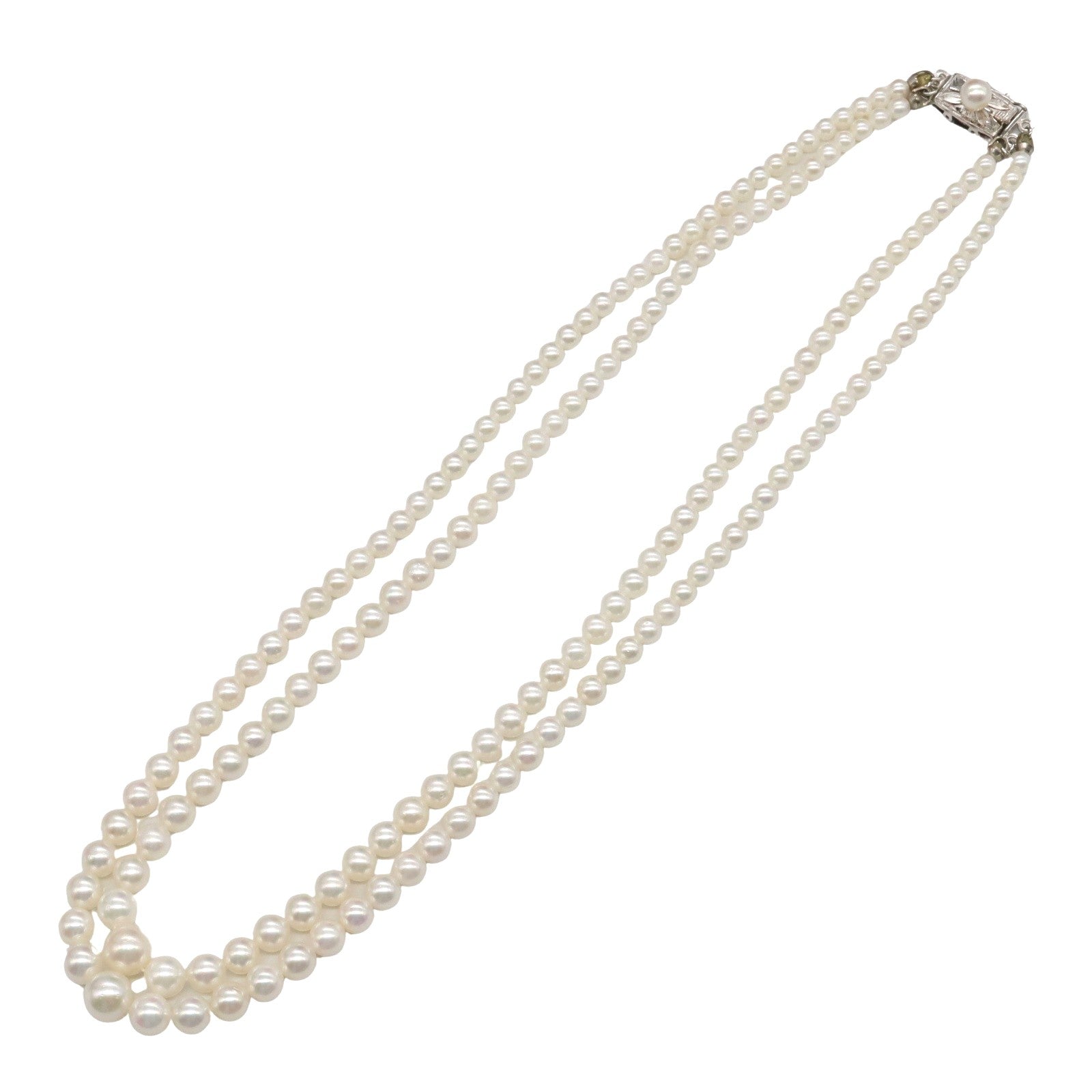 925 Sterling Silver 2-Strand Pearl Necklace - Elegant Women's Jewelry Gift for Bridal, Party & Special Occasions