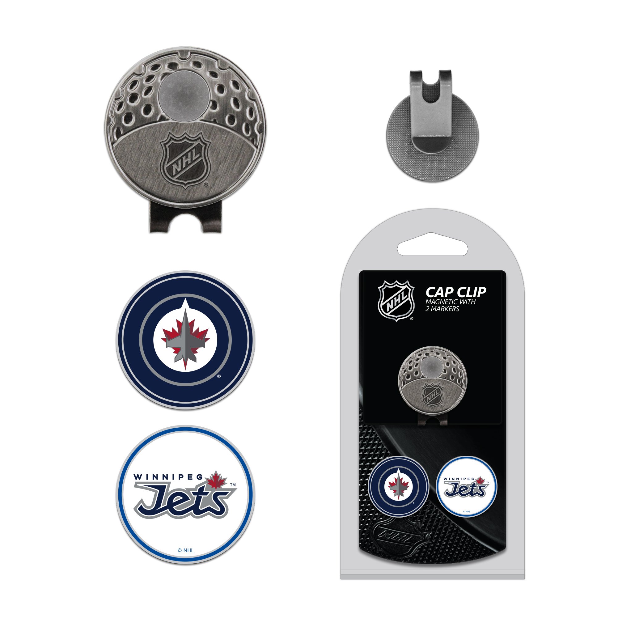 Team Golf NHL Golf Cap Clip with 2 Removable Double-Sided Enamel Magnetic Ball Markers - Easy Hat Attachment for Golfers | Perfect for Golf Courses, Driving Ranges & Sports Events