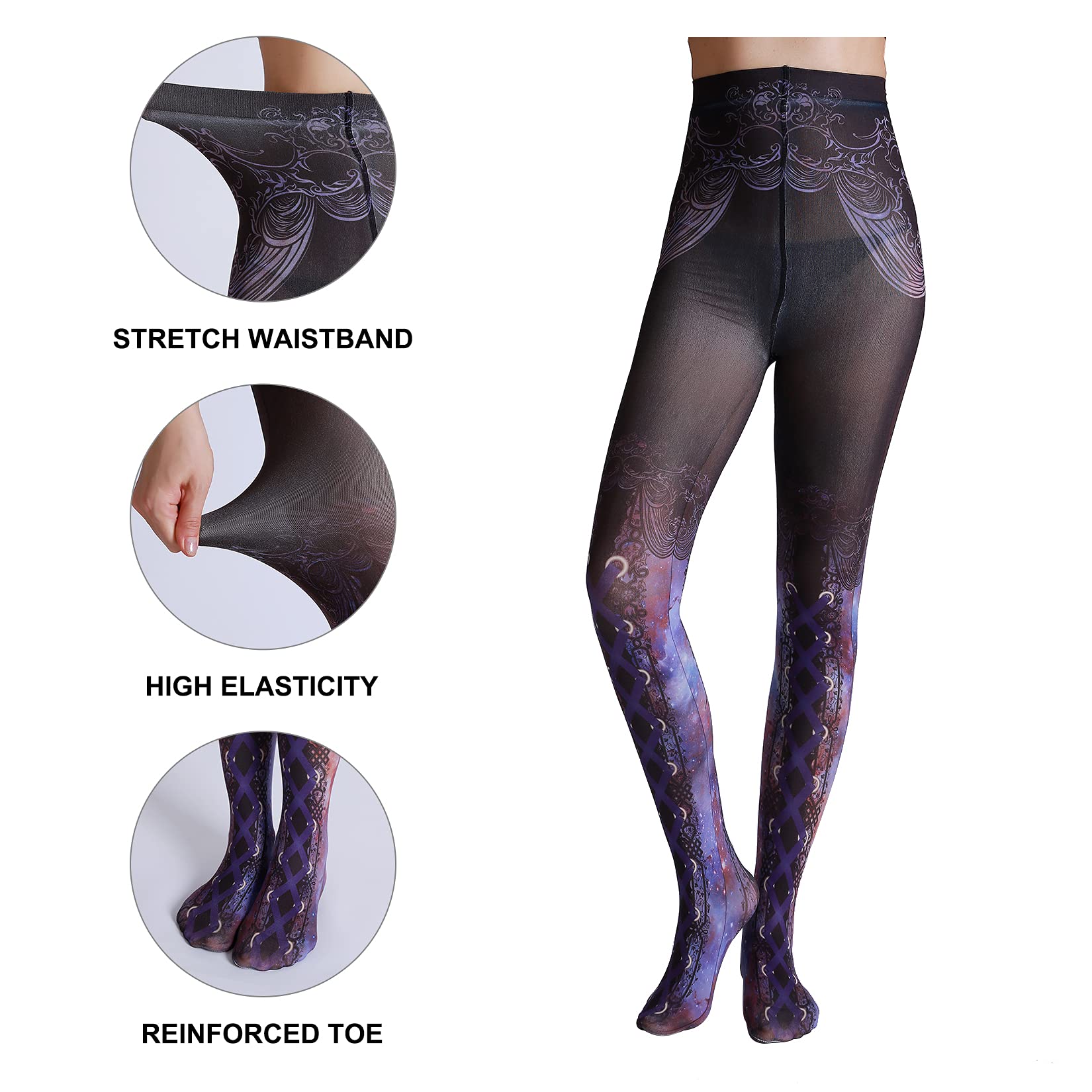 Sahabowi Women's Sheer High Waist Tights - Vintage Control Top Pantyhose & Stockings for Everyday Wear, Office, or Special Occasions