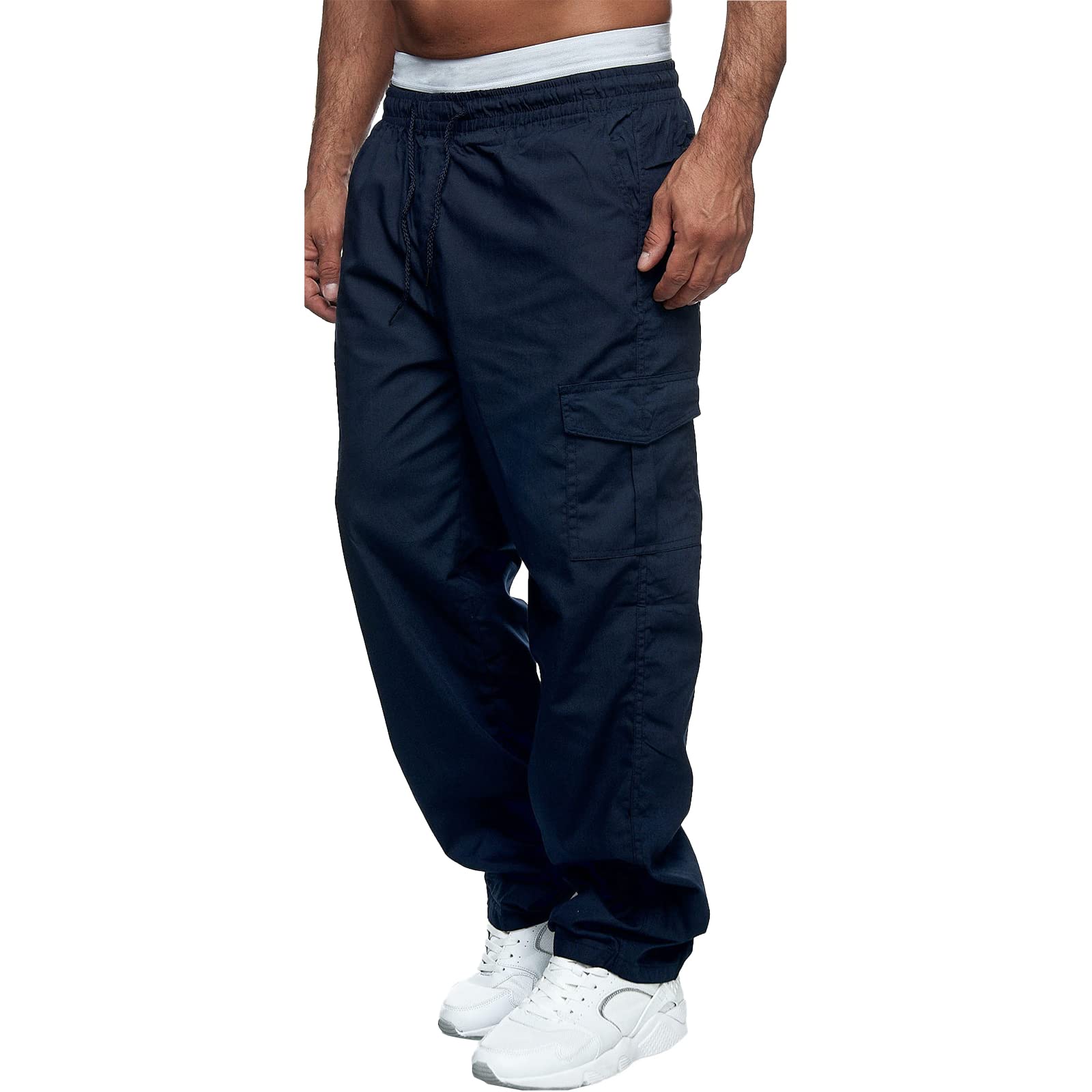 Men's Athletic Cargo Pants - Straight Fit Tactical Jogging Pants for Outdoor Activities, Hiking, Fishing & Casual Wear | Durable & Comfortable Workout Trousers