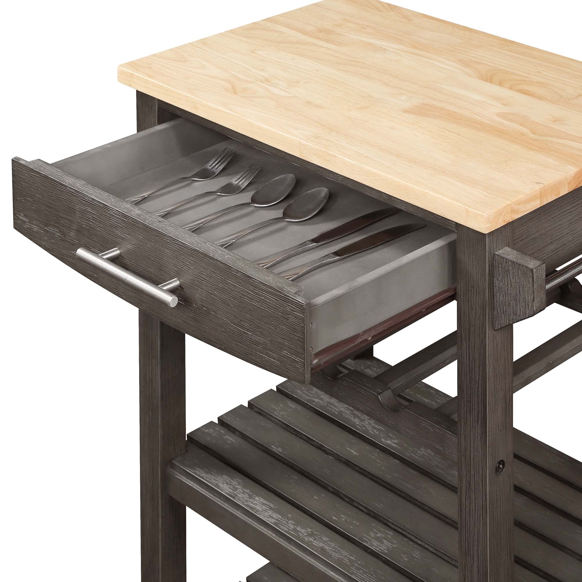 Ellaine 4-Tier Kitchen Cart with Drawer & Wine Rack - 24.75