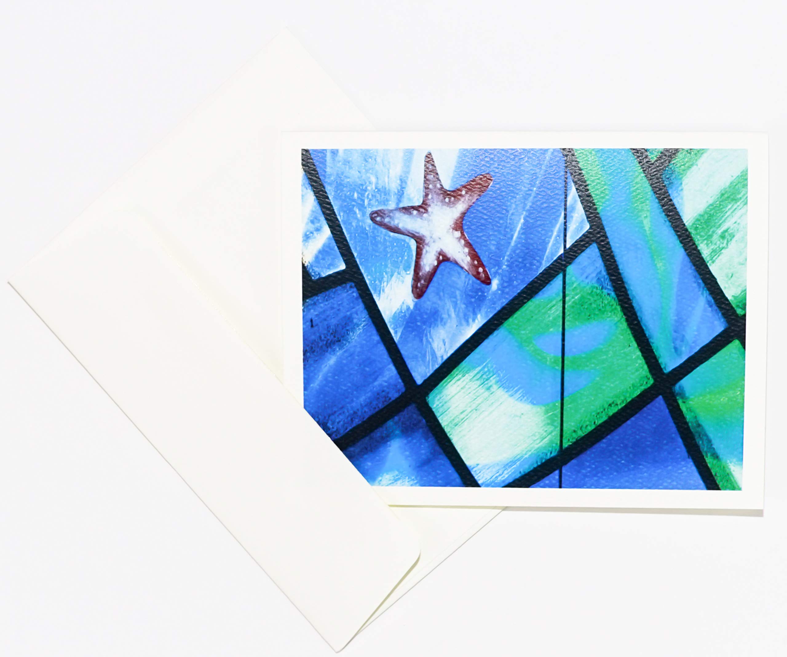 Stained Glass & Mosaic Tile Photography Note Cards - Boxed Set of 16 Blank Cards with 18 Textured Envelopes (4.25