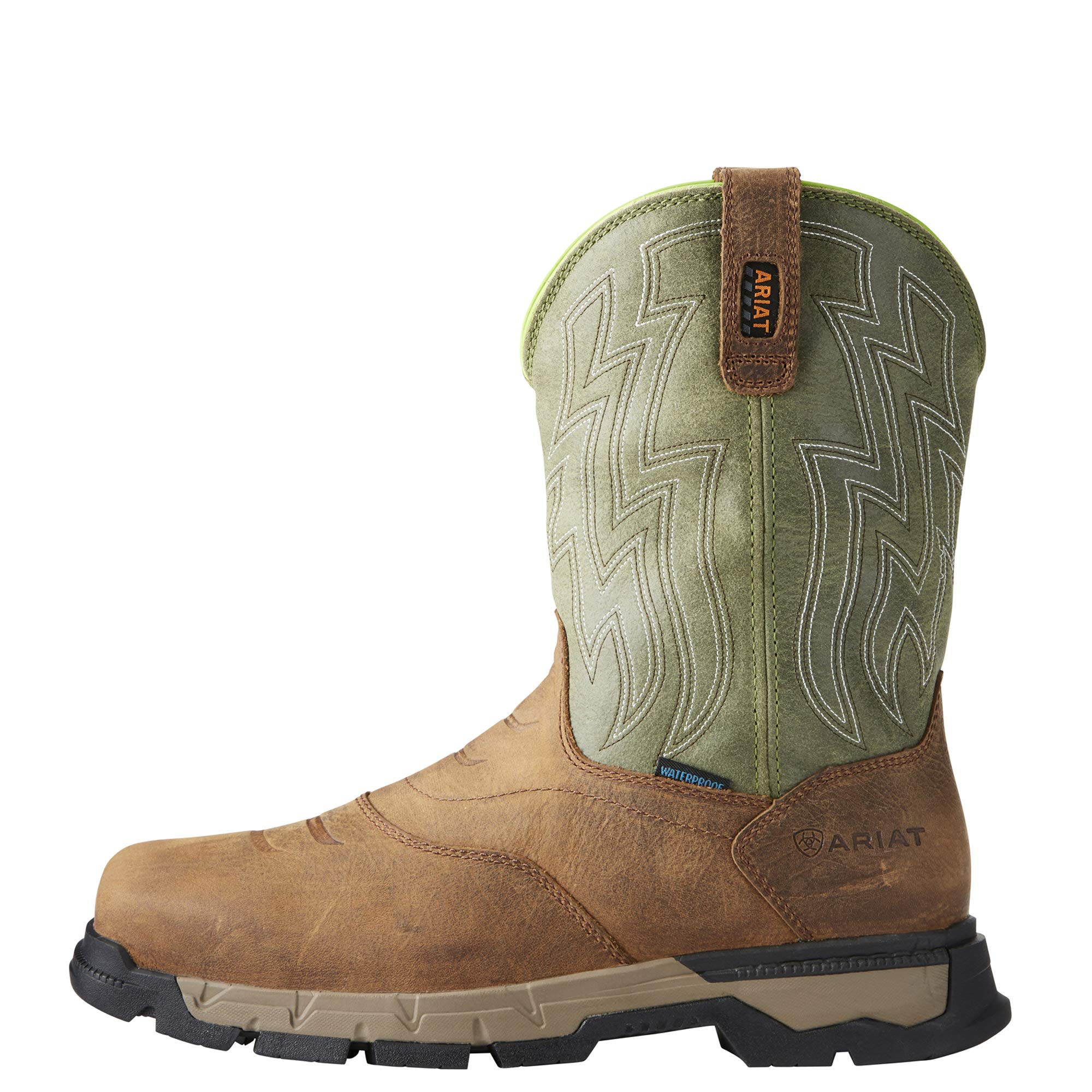 ARIAT Men's Rebar Flex Western Waterproof Work Boots - Durable Steel Toe, Slip Resistant for Construction & Ranch Work - Ideal for Outdoor Labor, Farming & Tough Jobs