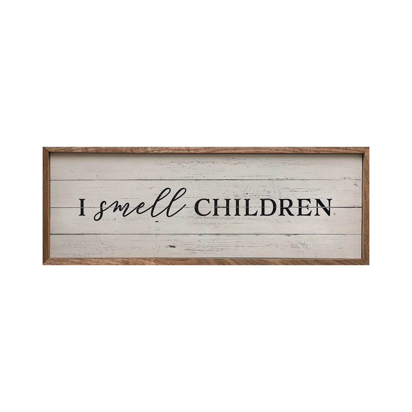 Funny I Smell Children Wood Framed Print - Halloween Decor, Horror Movie Gift, Spooky Wall Art for Bedroom & Living Room