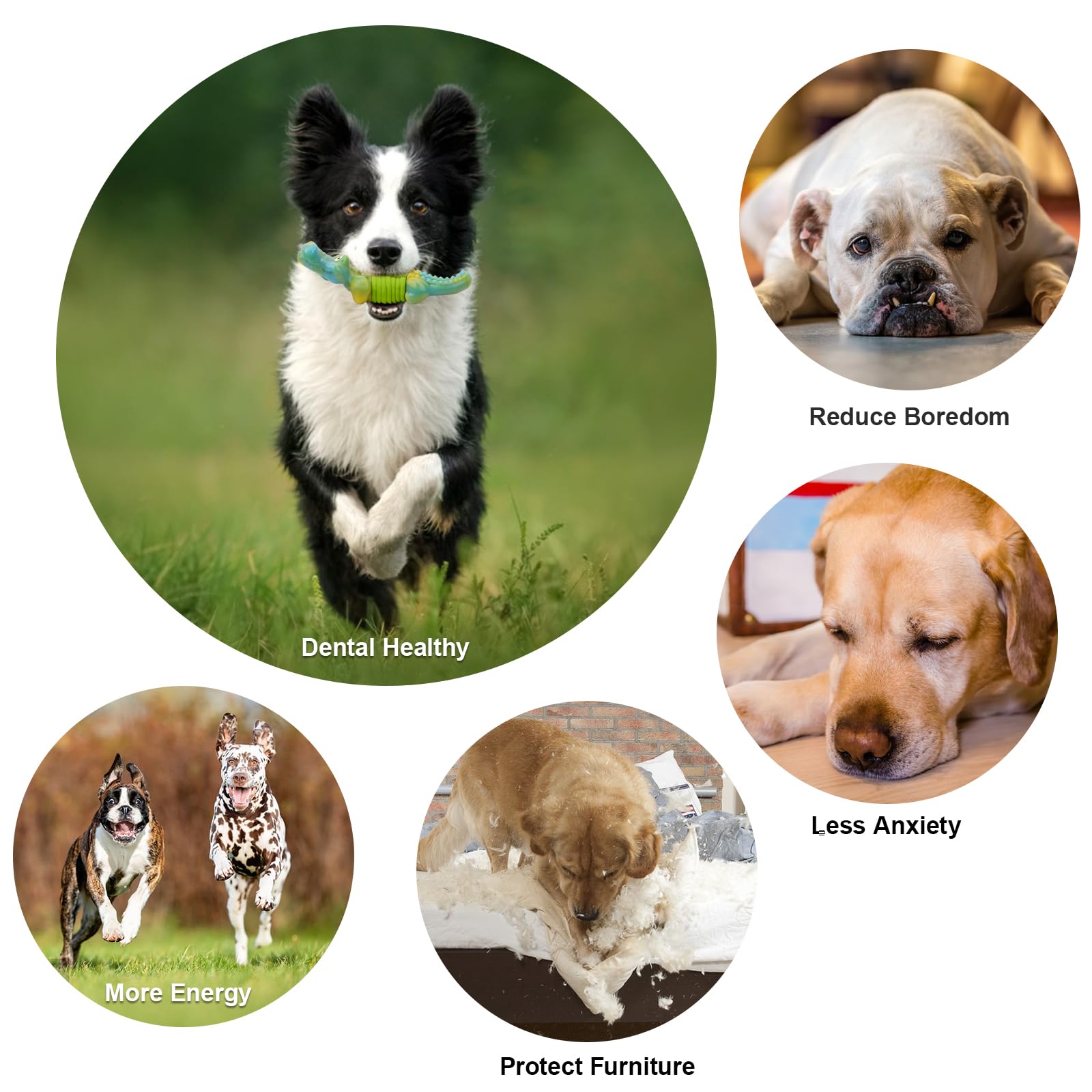 Durable Dog Chew Toys for Aggressive Chewers - Bacon Flavor for Large Breeds