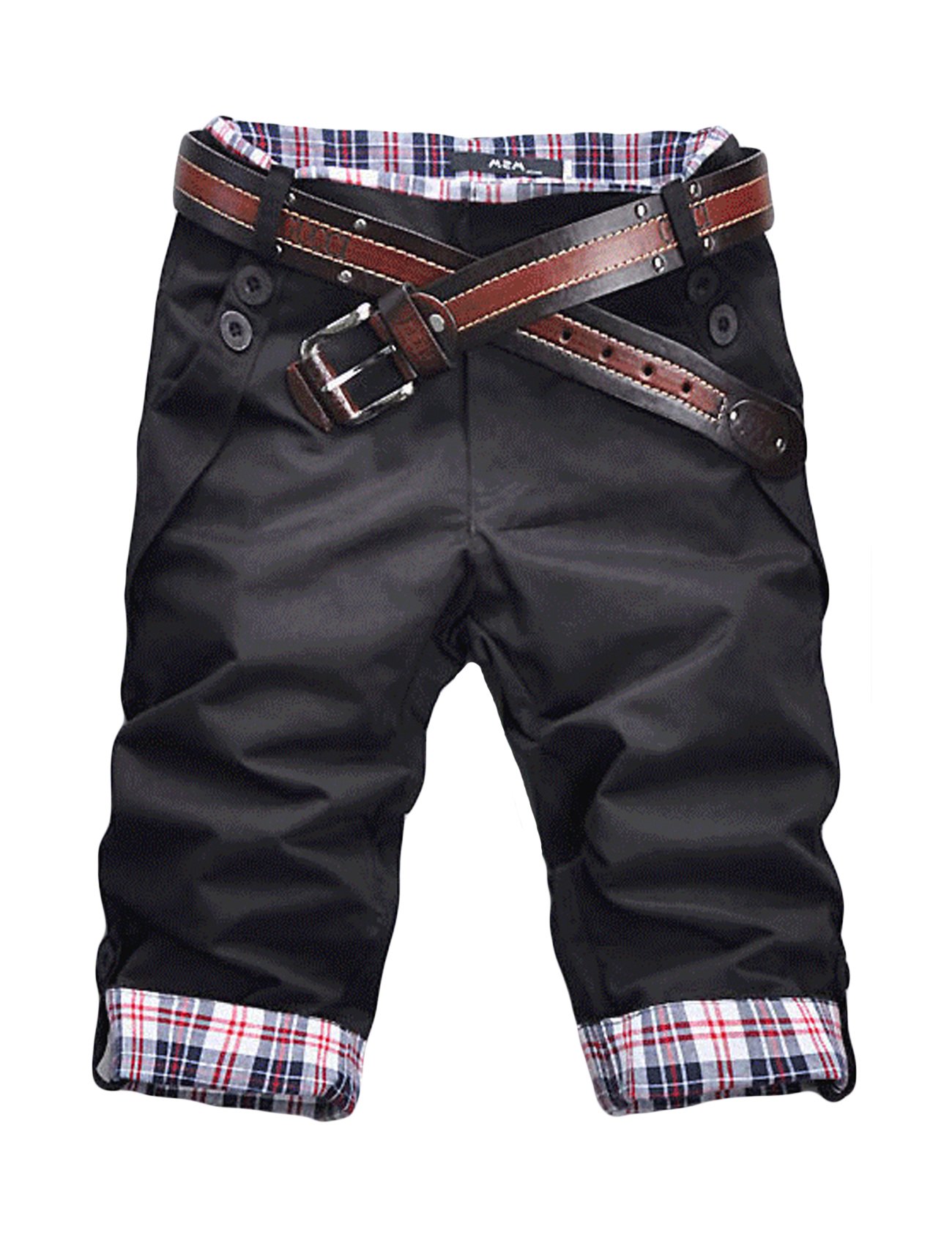 **Men's Cargo Shorts - Plaid Print Casual Bermuda Shorts for Outdoor, Hiking & Summer Wear**