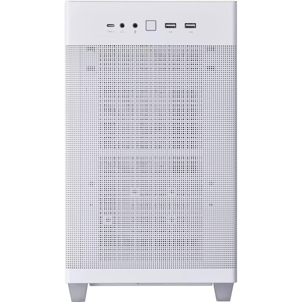 ASUS Prime AP201 White MicroATX PC Case - Compact Mesh Design for Gaming & Home Office Builds | Perfect for Small Spaces & High Airflow Setups