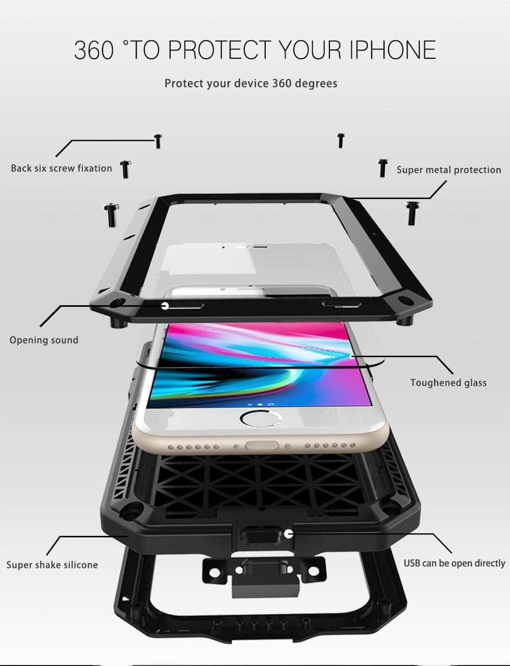 Premium Metal & Soft Silicone iPhone 13 Pro Max Case - Shockproof Full Body Protective Cover with Raised Bezels for Screen & Camera Protection - Perfect for Outdoor Activities, Travel & Daily Use