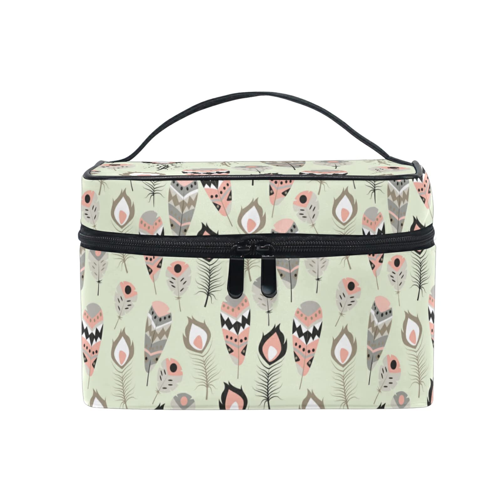 Elegant Peacock Feather Makeup Bag for Women - Waterproof Cosmetic Organizer & Travel Toiletry Case - Perfect for Travel, Bridal Shower Gifts, and Daily Beauty Essentials
