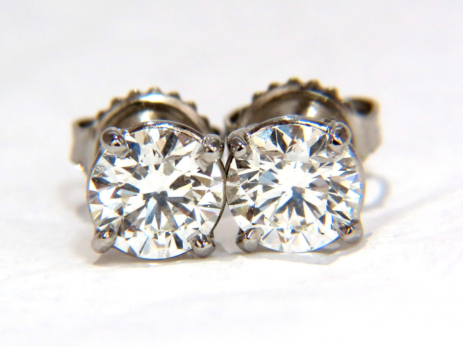 1.80CT GIA Certified Natural Round Brilliant Diamond Stud Earrings in Platinum - Ideal Cut for Everyday Elegance & Special Occasions